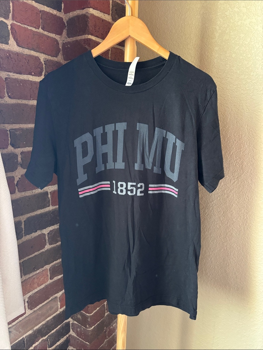 Bella Canvas Black Crewneck Phi Mu T-Shirt Size L